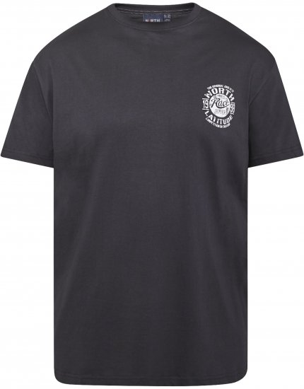 North Latitude 61122 Tricou Cu Imprimeu Negru - Tricouri - Tricouri Bărbați Mărimi Mari