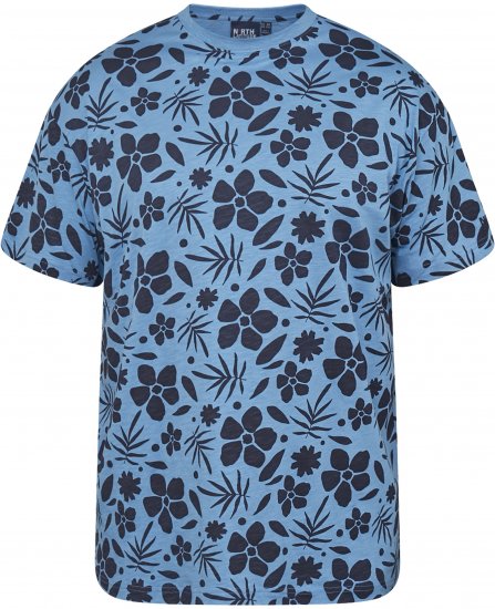 North Latitude 61123 Tricou Cu Imprimeu All Over Albastru Mediu - Tricouri - Tricouri Bărbați Mărimi Mari