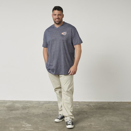 North Latitude 61124 Tricou În Dungi Albastru Marin - Tricouri - Tricouri Bărbați Mărimi Mari