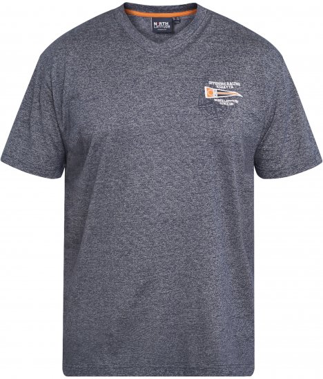 North Latitude 61124 Tricou În Dungi Albastru Marin - Tricouri - Tricouri Bărbați Mărimi Mari
