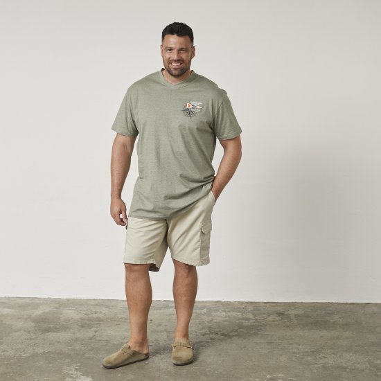 North Latitude 61124 Tricou În Dungi Verde Măsliniu - Tricouri - Tricouri Bărbați Mărimi Mari