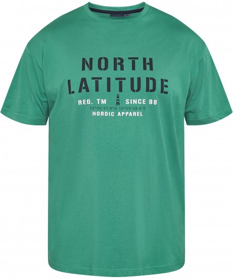 North Latitude 61135 Tricou Cu Imprimeu Verde - Tricouri - Tricouri Bărbați Mărimi Mari