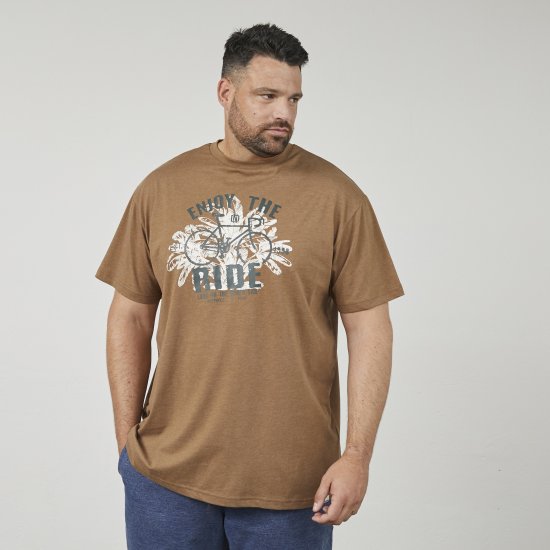 North Latitude 61315 Tricou Cu Imprimeu Camel - Tricouri - Tricouri Bărbați Mărimi Mari