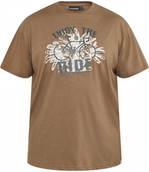 North Latitude 61315 Tricou Cu Imprimeu Camel - Tricouri - Tricouri Bărbați Mărimi Mari