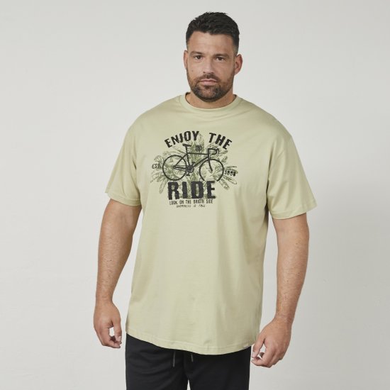 North Latitude 61315 Tricou Cu Imprimeu Verde Prafuit Deschis - Tricouri - Tricouri Bărbați Mărimi Mari