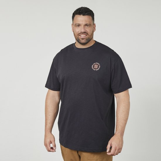 North Latitude 61316 Tricou Cu Imprimeu Negru - Tricouri - Tricouri Bărbați Mărimi Mari