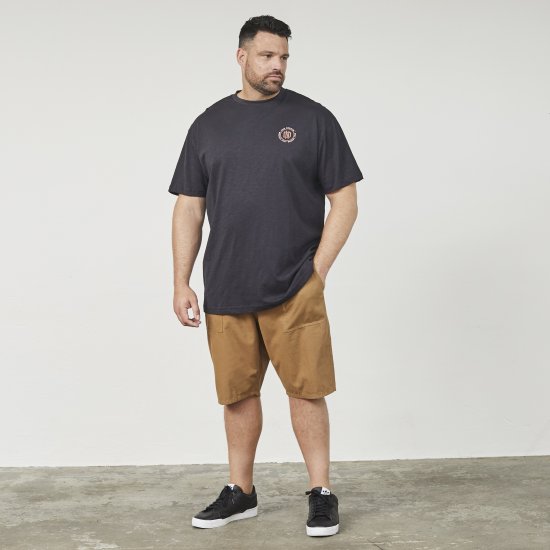 North Latitude 61316 Tricou Cu Imprimeu Negru - Tricouri - Tricouri Bărbați Mărimi Mari