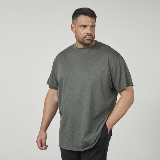 North Latitude 61317 Tricou Slub Cu Imprimeu Pe Spate Verde Prafuit Închis - Tricouri - Tricouri Bărbați Mărimi Mari