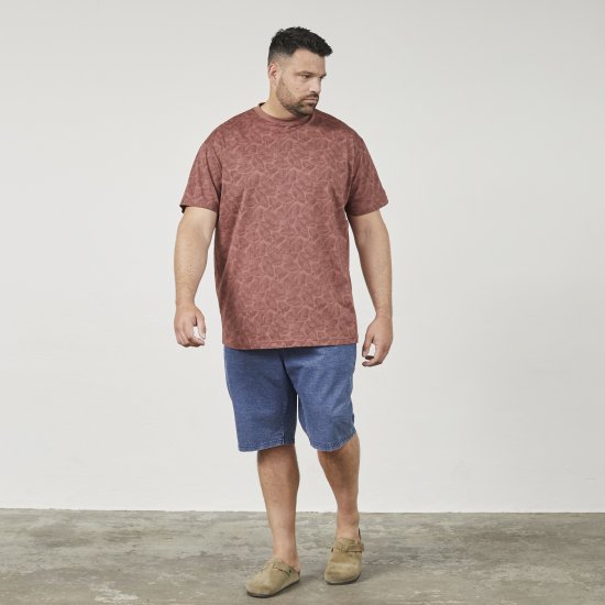 North Latitude 61318 Tricou Cu Imprimeu All Over Maro Coniac - Tricouri - Tricouri Bărbați Mărimi Mari