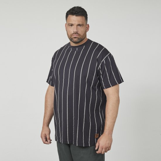 North Latitude 61319 Tricou În Dungi Negru - Tricouri - Tricouri Bărbați Mărimi Mari