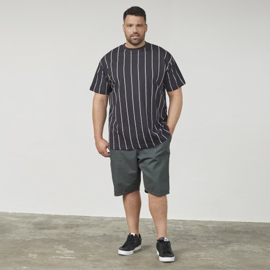 North Latitude 61319 Tricou În Dungi Negru - Tricouri - Tricouri Bărbați Mărimi Mari