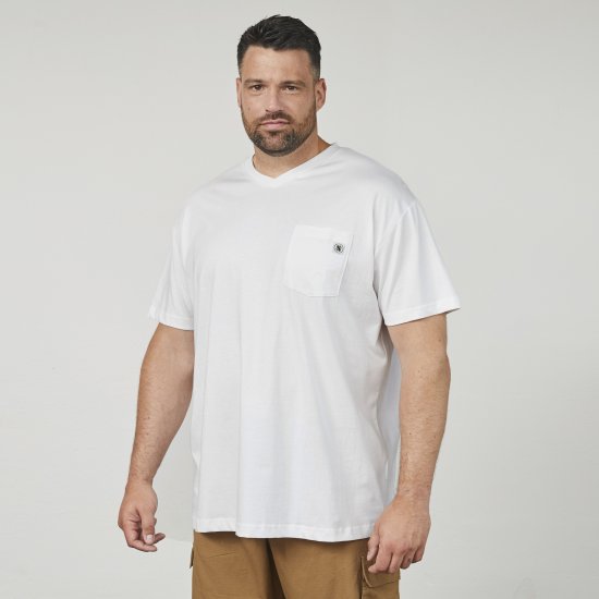 North Latitude 61322 Tricou Cu Decolteu În V Alb - Tricouri - Tricouri Bărbați Mărimi Mari