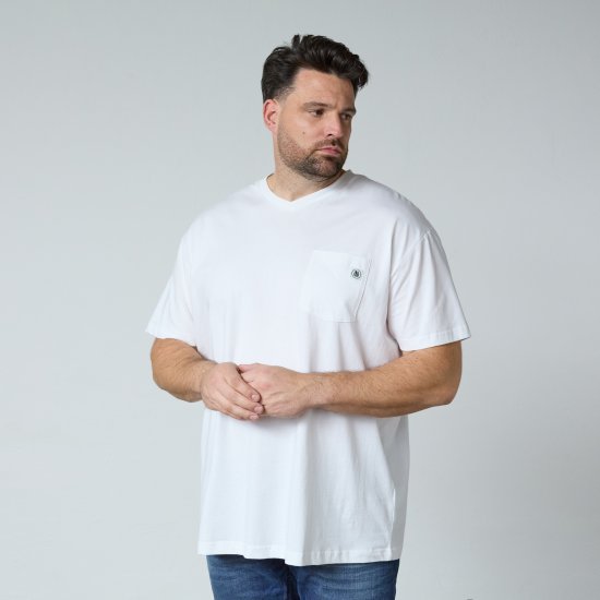 North Latitude 61322 Tricou Cu Decolteu În V Alb - Tricouri - Tricouri Bărbați Mărimi Mari