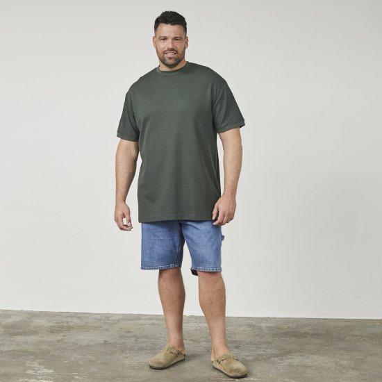 North Latitude 61324 Tricou Cu Textură Verde Prafuit Închis - Tricouri - Tricouri Bărbați Mărimi Mari