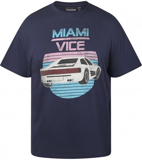 North Latitude 61351 MIAMI VICE Tricou Albastru Marin - Tricouri - Tricouri Bărbați Mărimi Mari
