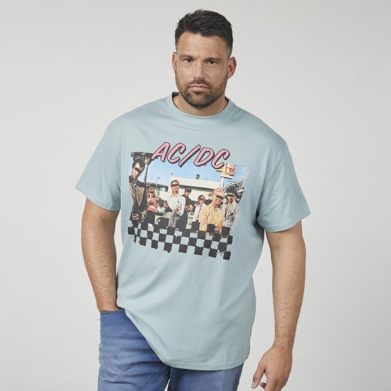 North Latitude 61352 AC/DC Tricou Albastru Prafuit - Tricouri - Tricouri Bărbați Mărimi Mari