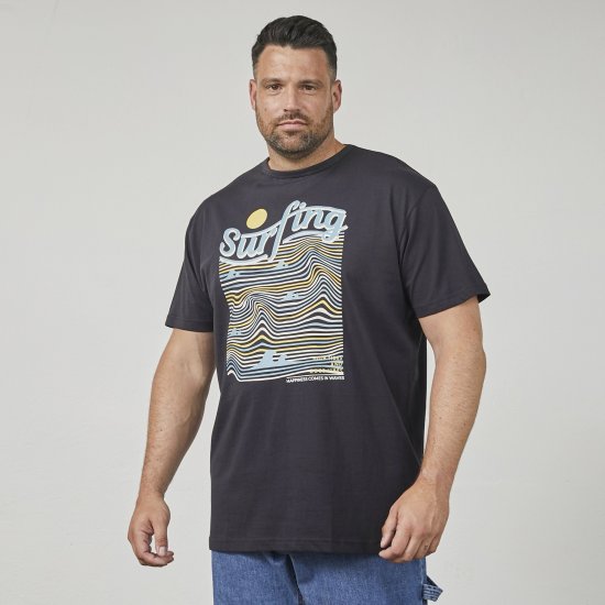 North Latitude 61359 Tricou Cu Imprimeu Negru - Tricouri - Tricouri Bărbați Mărimi Mari