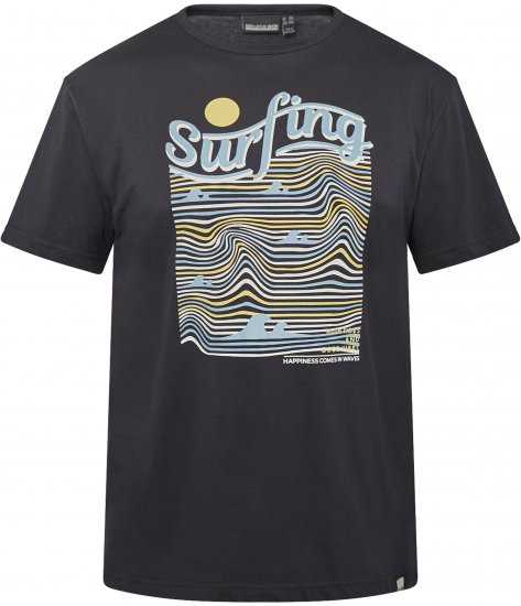 North Latitude 61359 Tricou Cu Imprimeu Negru - Tricouri - Tricouri Bărbați Mărimi Mari