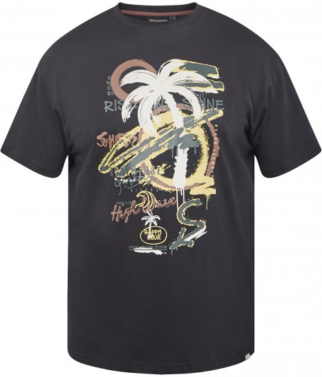 North Latitude 61360 Tricou Cu Imprimeu Negru - Tricouri - Tricouri Bărbați Mărimi Mari