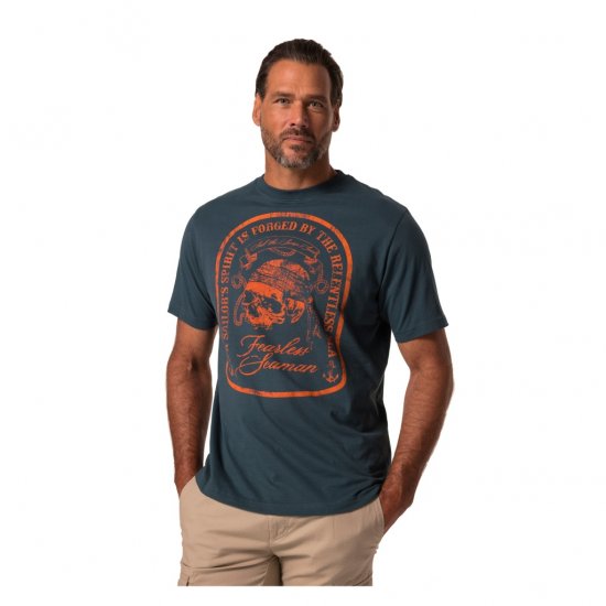 JP1880 T-Shirt Fearless Seaman Blue - Tricouri - Tricouri Bărbați Mărimi Mari