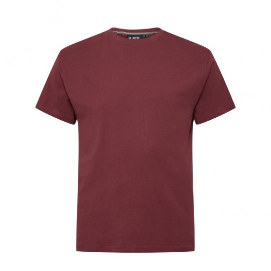 North Latitude T-Shirt O-Neck Bordeaux - Tricouri - Tricouri Bărbați Mărimi Mari