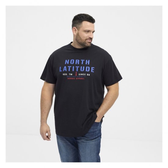 North Latitude Logo T-Shirt Black - Tricouri - Tricouri Bărbați Mărimi Mari