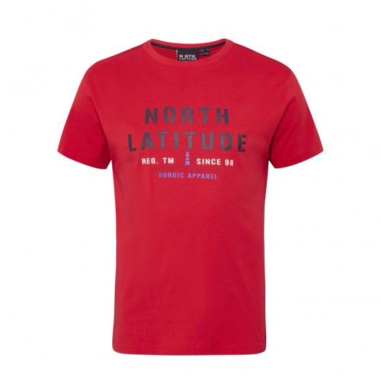 North Latitude Logo T-Shirt Red - Tricouri - Tricouri Bărbați Mărimi Mari
