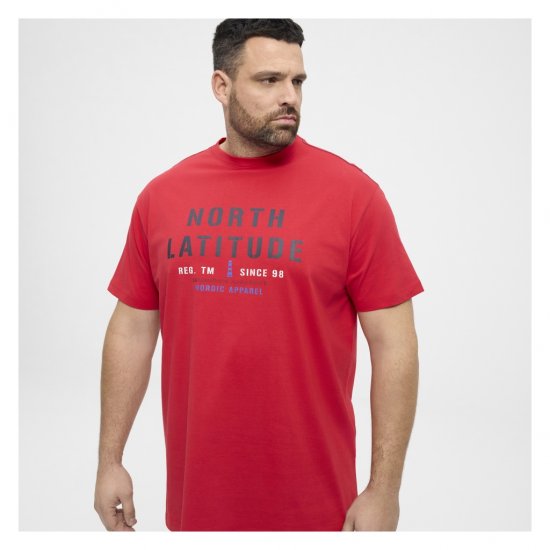 North Latitude Logo T-Shirt Red - Tricouri - Tricouri Bărbați Mărimi Mari