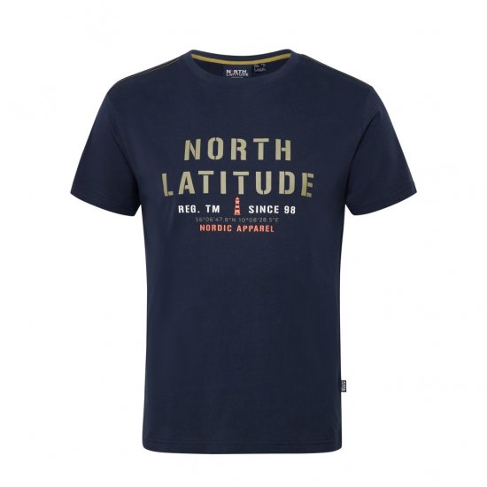 North Latitude Logo T-Shirt Navy - Tricouri - Tricouri Bărbați Mărimi Mari