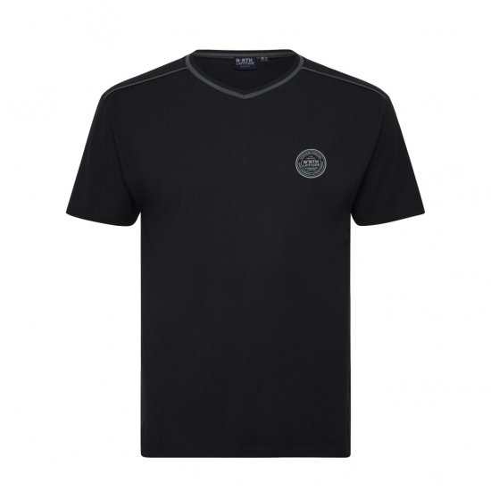 North Latitude Pyjama T-Shirt V-Neck Short Sleeve Black - Pijamale/Haine de casă - Pijamale Bărbați Mărimi Mari