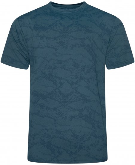 Kam Jeans AP013 Technical T-Shirt Blue - Tricouri cu imprimeu - Tricouri cu imprimeu mărimi mari
