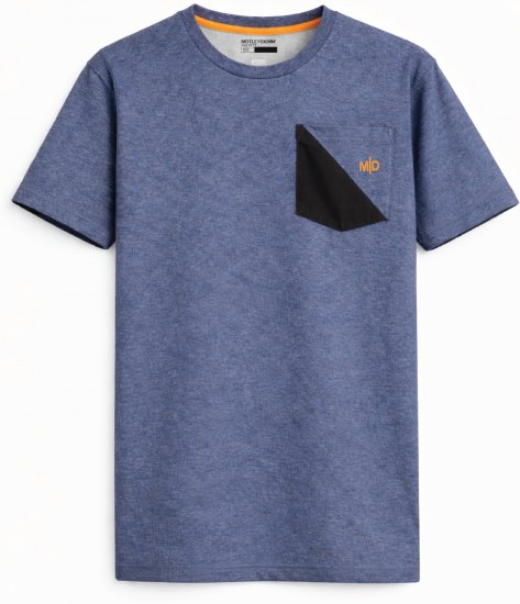 Motley Denim Milan Tricou Indigo deschis - Tricouri - Tricouri Bărbați Mărimi Mari