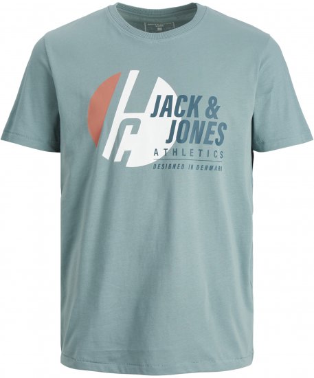 Jack & Jones Spring Logo T-Shirt Cyan - Tricouri - Tricouri Bărbați Mărimi Mari