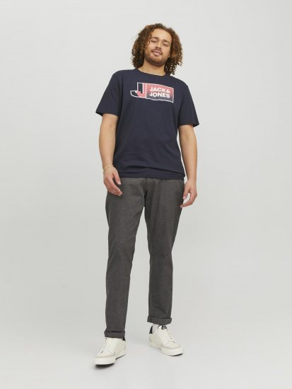 Jack & Jones Logan T-Shirt Navy - Tricouri - Tricouri Bărbați Mărimi Mari
