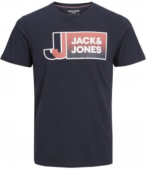Jack & Jones Logan T-Shirt Navy - Tricouri - Tricouri Bărbați Mărimi Mari