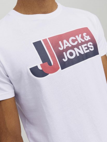 Jack & Jones Logan T-Shirt White - Tricouri - Tricouri Bărbați Mărimi Mari