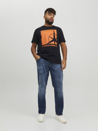 Jack & Jones Conrad T-Shirt Black - Tricouri - Tricouri Bărbați Mărimi Mari