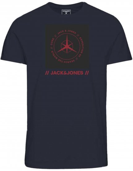 Jack & Jones Conrad T-Shirt Navy - Tricouri - Tricouri Bărbați Mărimi Mari