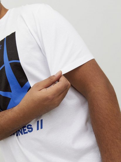 Jack & Jones Conrad T-Shirt White - Tricouri - Tricouri Bărbați Mărimi Mari