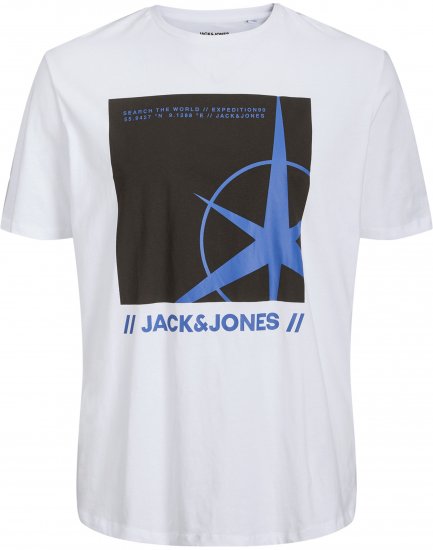 Jack & Jones Conrad T-Shirt White - Tricouri - Tricouri Bărbați Mărimi Mari