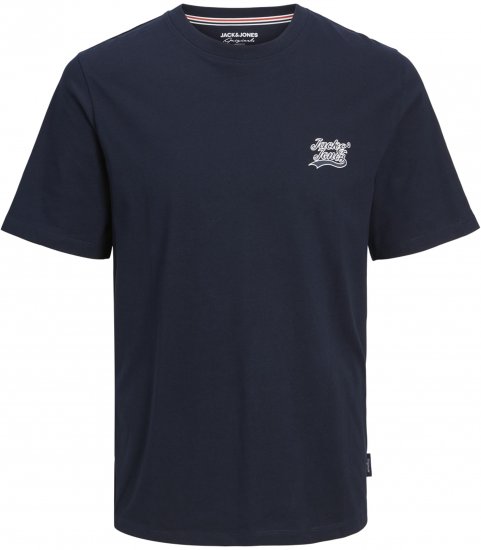 Jack & Jones Trevor T-Shirt Navy - Tricouri - Tricouri Bărbați Mărimi Mari