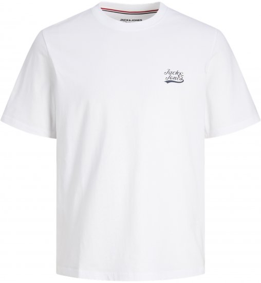 Jack & Jones Trevor T-Shirt White - Tricouri - Tricouri Bărbați Mărimi Mari