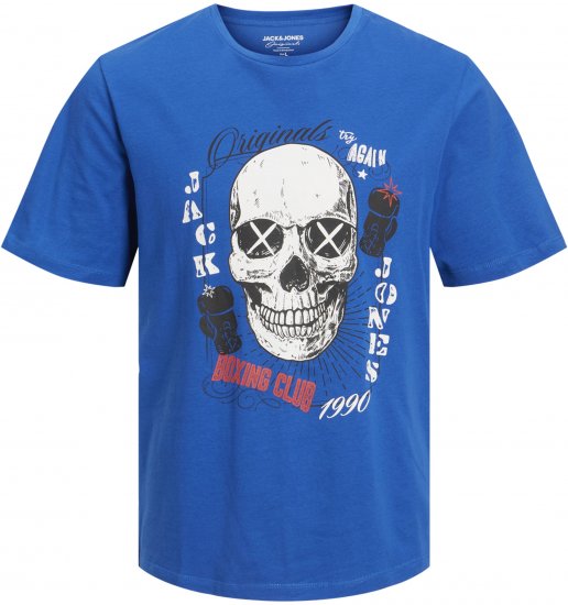 Jack & Jones Roxbury T-Shirt Blue - Tricouri - Tricouri Bărbați Mărimi Mari
