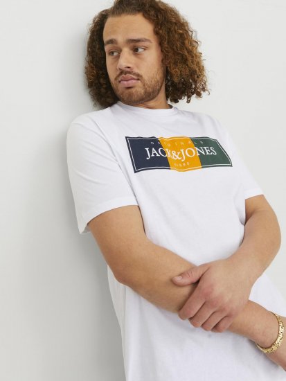 Jack & Jones Codyy T-Shirt White - Tricouri - Tricouri Bărbați Mărimi Mari