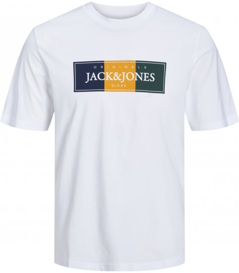 Jack & Jones Codyy T-Shirt White - Tricouri - Tricouri Bărbați Mărimi Mari