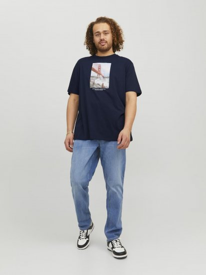 Jack & Jones Copenhagen Photo T-Shirt Navy - Tricouri - Tricouri Bărbați Mărimi Mari