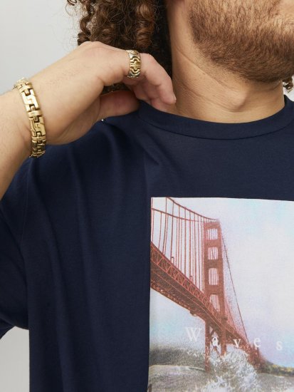 Jack & Jones Copenhagen Photo T-Shirt Navy - Tricouri - Tricouri Bărbați Mărimi Mari