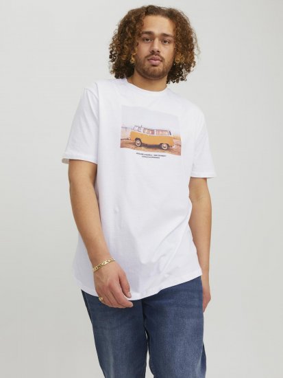 Jack & Jones Copenhagen Photo T-Shirt White - Tricouri - Tricouri Bărbați Mărimi Mari