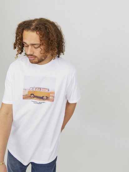Jack & Jones Copenhagen Photo T-Shirt White - Tricouri - Tricouri Bărbați Mărimi Mari