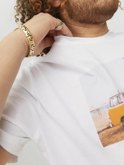 Jack & Jones Copenhagen Photo T-Shirt White - Tricouri - Tricouri Bărbați Mărimi Mari